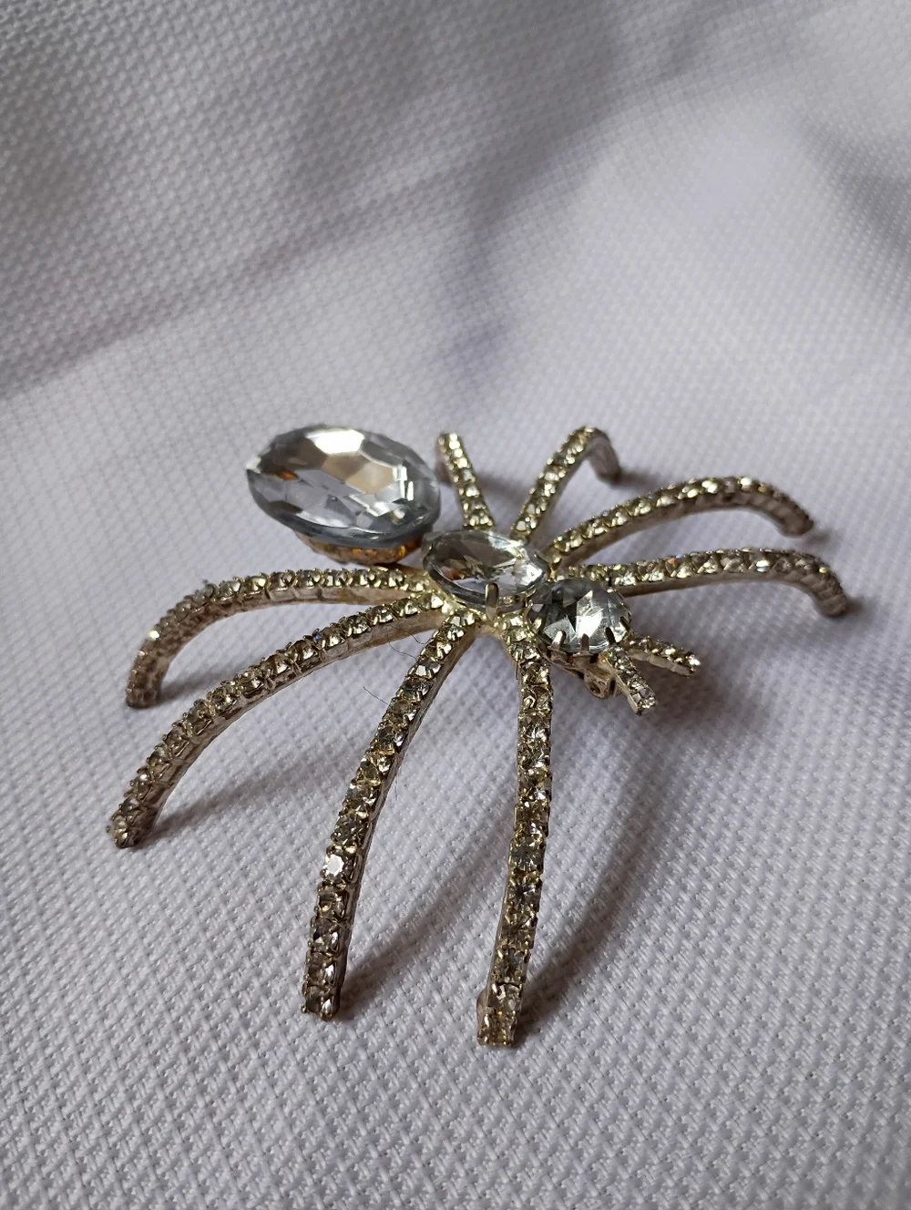 Halloween Huge 4 Inches Spider Brooch Rhinestone Vintage Women's Jewelry Bug Pin